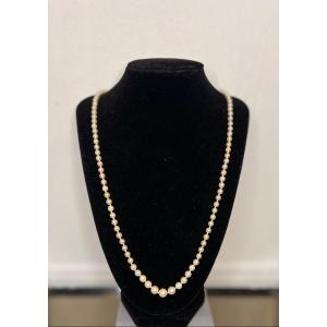 Collier Sautoir 137 Perles De Culture Fermoir Or 18k  75 Cm