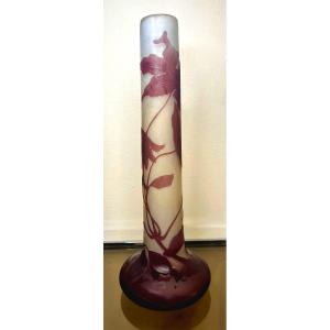 Large Glass Paste Vase Glass Paste Galle Art Deco Art Nouveau 44.5 Cm