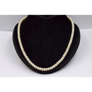 Collier Perles De Culture Fermoir Or 41,5 Cm