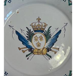 Pre-revolutionary Plate In Nevers Earthenware, 18th Century