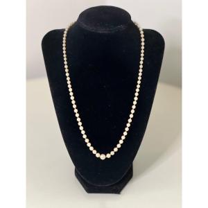 Collier 91 Perles De Culture Fermoir Or 18k 51,5 Cm