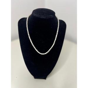 Choker Necklace 91 Cultured Pearls 41 Cm 18k Gold Clasp