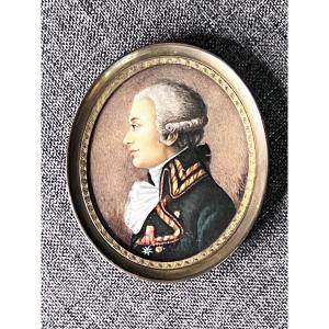 Portrait Miniature GENERAL DU MOURIEZ XIX Eme 