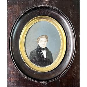 Miniature Portrait Of A Man, 19th Century 