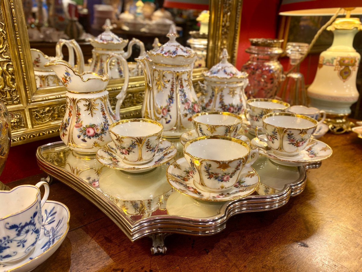 Very Colorful Old Paris Tea Service-photo-2