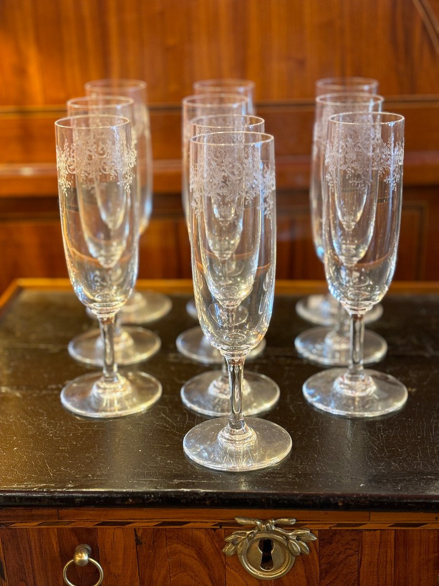 6 Baccarat Sévigné Flutes Ht 17.5cm-photo-2