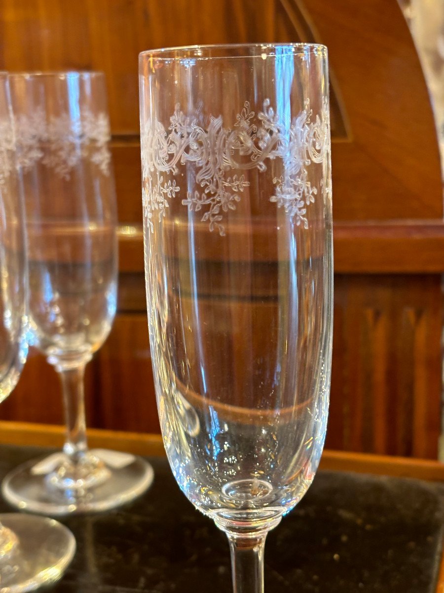 6 Baccarat Sévigné Flutes Ht 17.5cm-photo-4