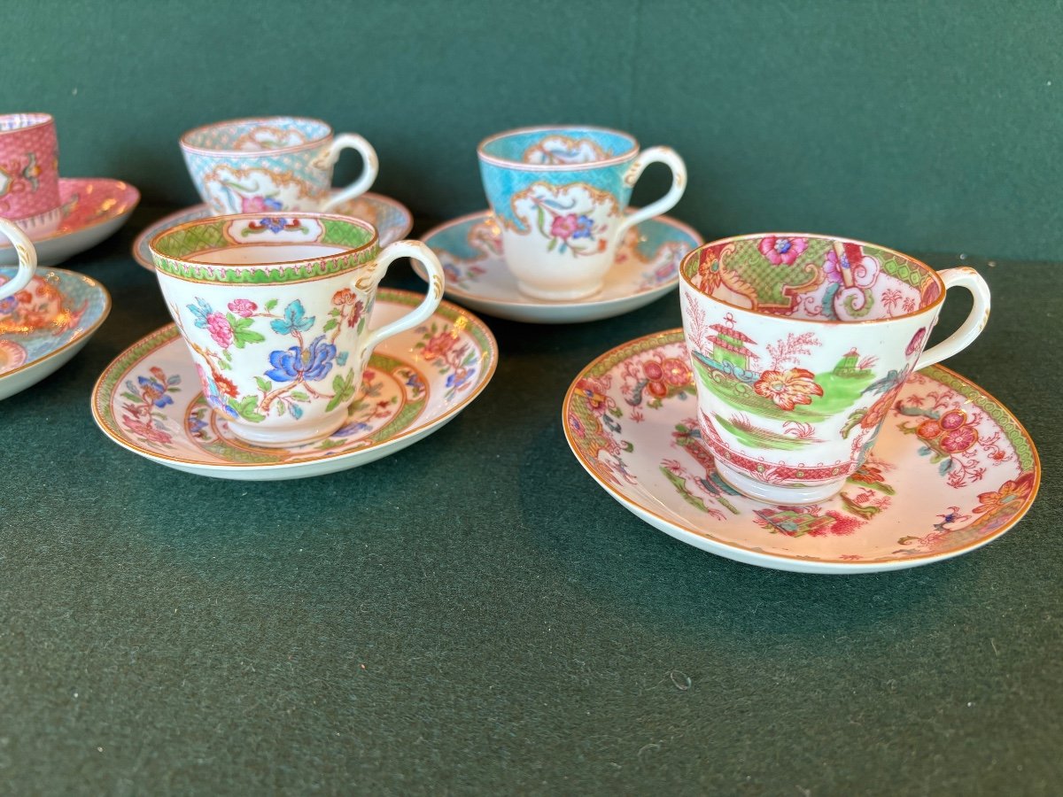 Minton And Cauldon Set Of 6  Bone China Coffee Cups-photo-4