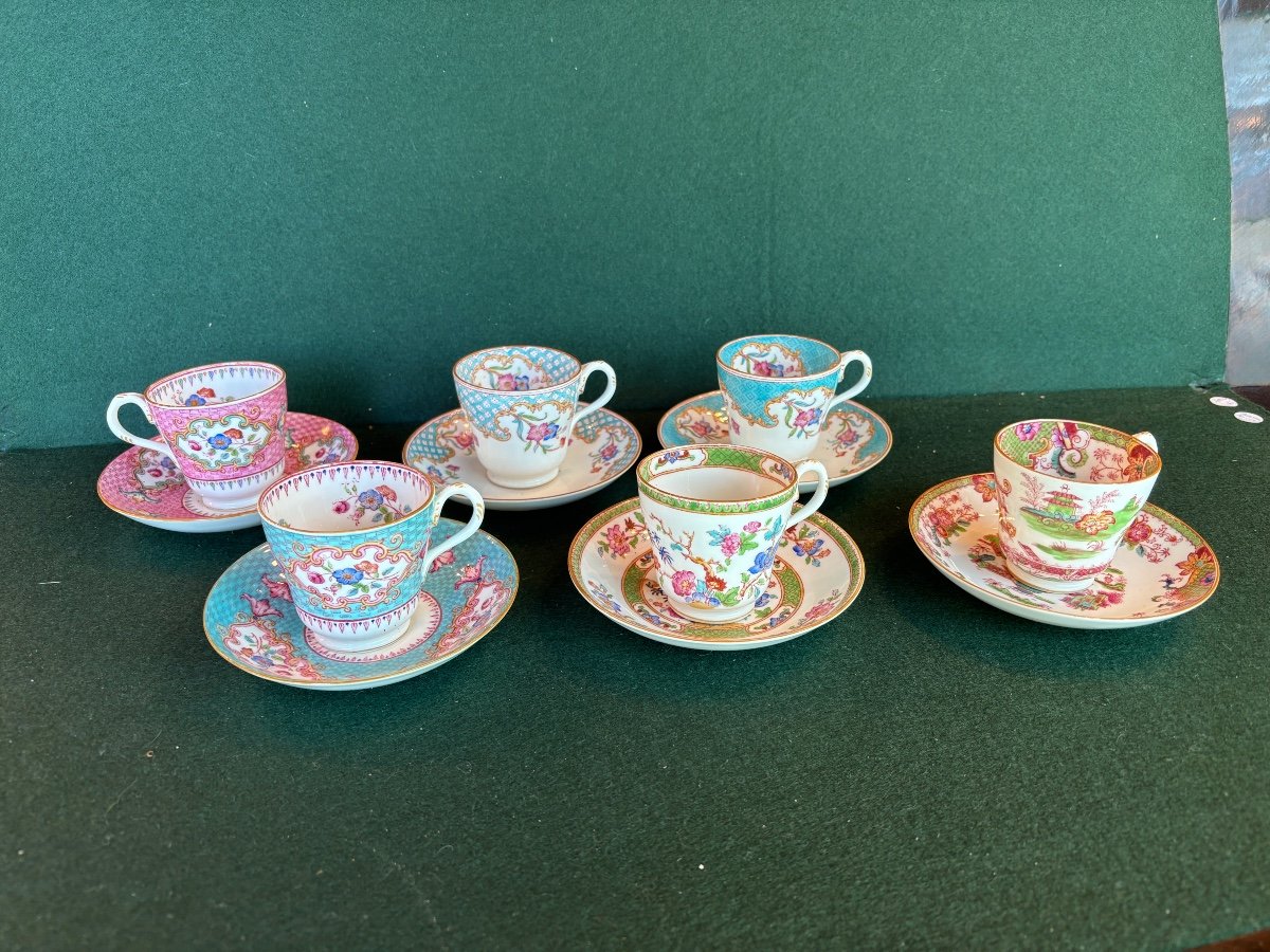 Minton And Cauldon Set Of 6  Bone China Coffee Cups