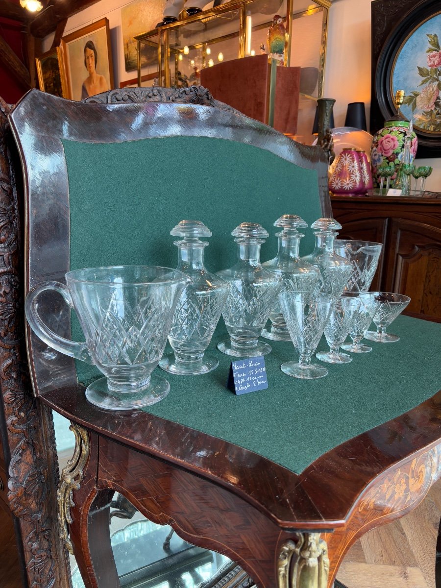 Service Saint Louis Art Deco 58 Verres, 2 Brocs, 4 Carafes Modèle Astrid-photo-4