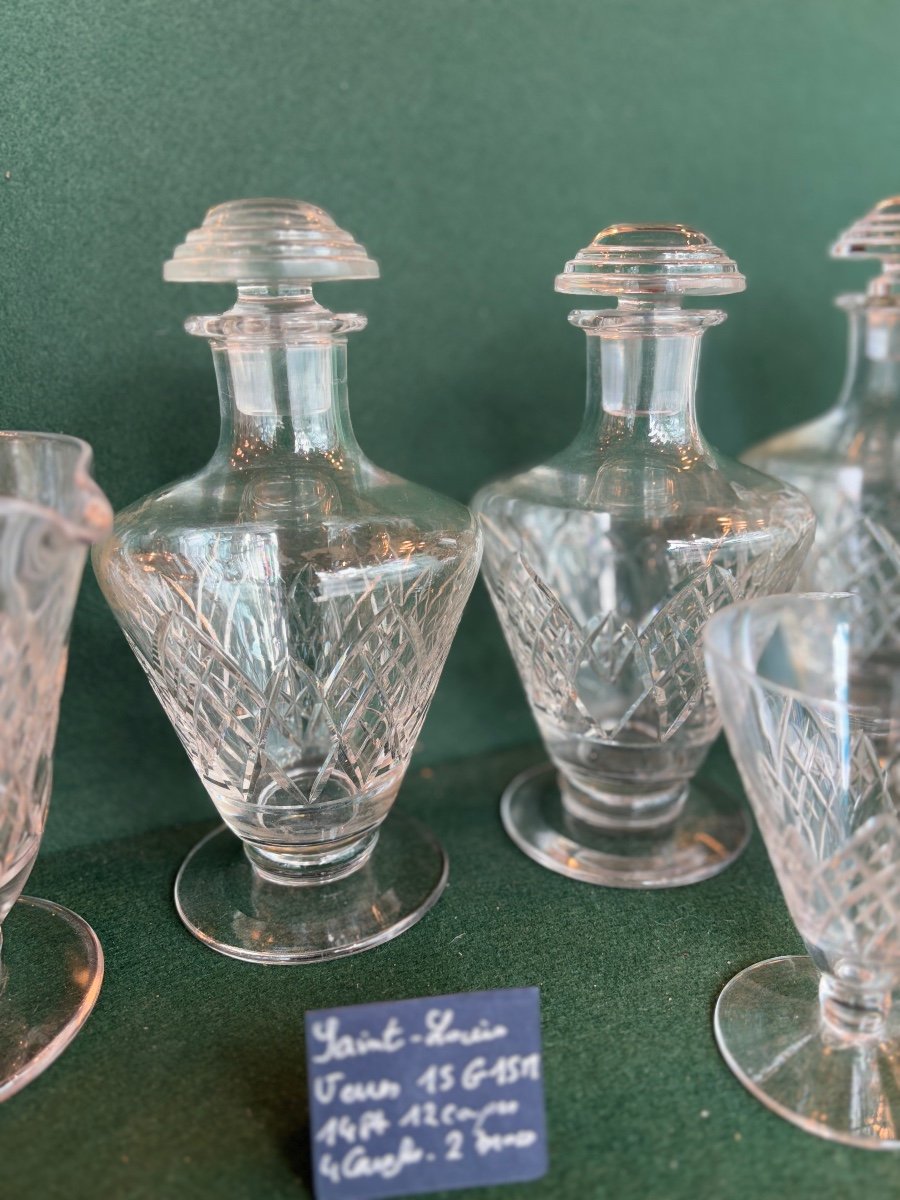 Service Saint Louis Art Deco 58 Verres, 2 Brocs, 4 Carafes Modèle Astrid-photo-1