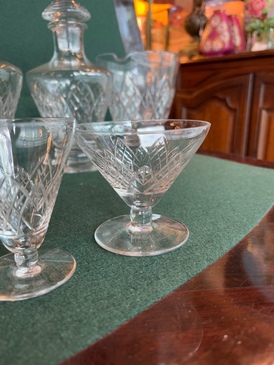 Service Saint Louis Art Deco 58 Verres, 2 Brocs, 4 Carafes Modèle Astrid-photo-6