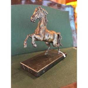 Bronze Horse On Marble Base Height 30cm