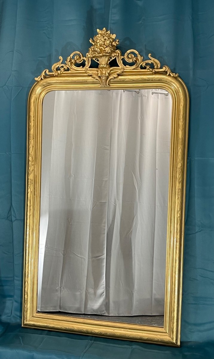 Grand Miroir Ancien H 158 X 86cm époque Louis Philippe -photo-5