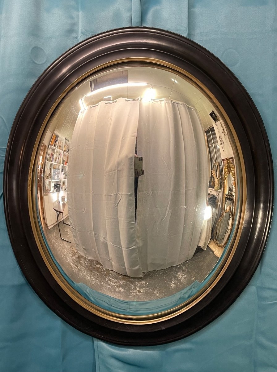 Large High Witch Mirror 90 X 75 Cm Napoleon III Period-photo-4