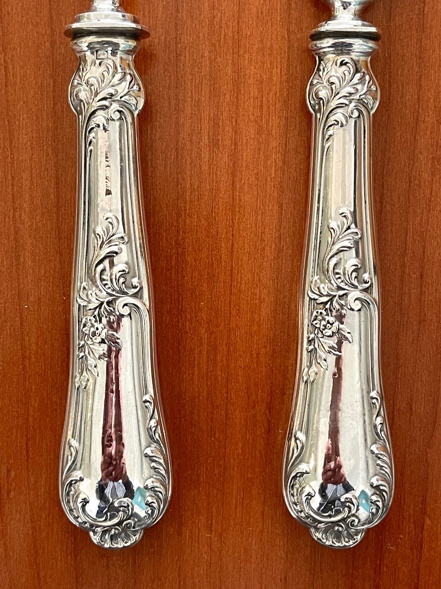 Art Nouveau Period Silver Fish Service Cutlery -photo-4