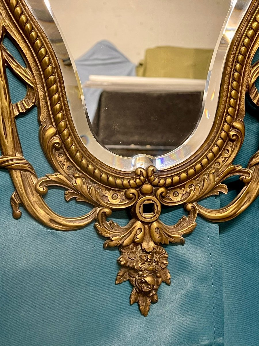 Miroir En Bronze époque Napoléon III Haut 52,5 X 33 -photo-4