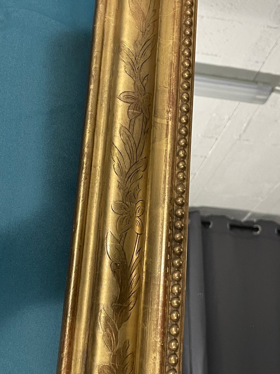 Miroir Ancien 140x82,5 cm D’époque XIXè Louis Philippe ,décor Floral ,très Bon état -photo-7