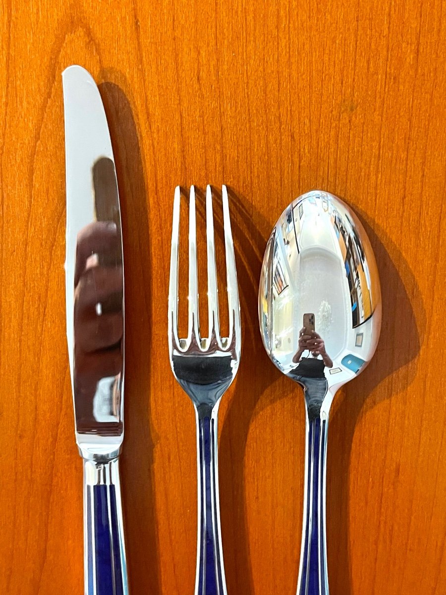 Christofle Talisman Bleu Lot Ou à L’unité couteau fourchette cuillère -photo-2