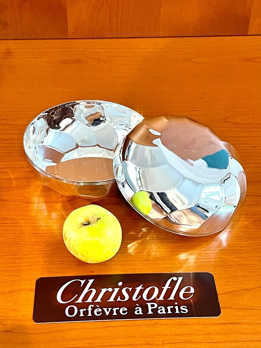 Christofle Bowls, Small Salad Bowls, Aperitif Bowls Diameter 17 Cm Twisted Model 