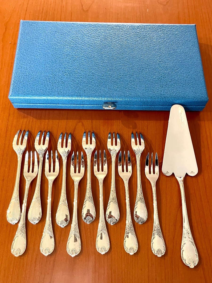 Christofle Marly, Dessert Service: Cake Forks, Cake Server 