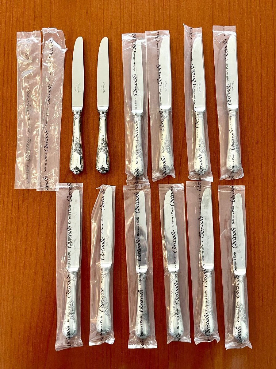 Christofle Marly, 12 Cheese Knives, Entremets, Desserts, 19.5 Cm, New  -photo-2