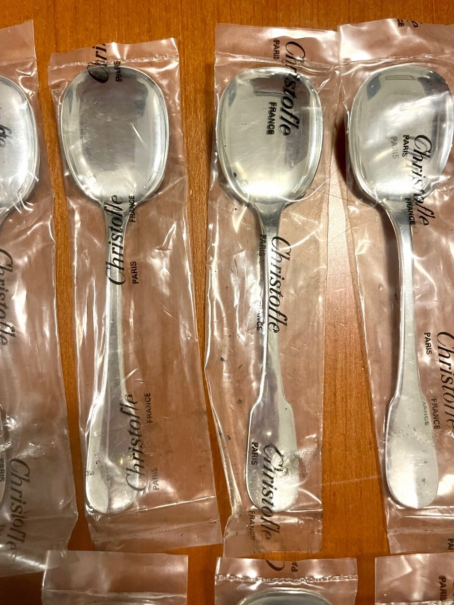 Christofle Cluny 12 Ice Cream Spoons 12.8 Cm In Blister Pack -photo-3