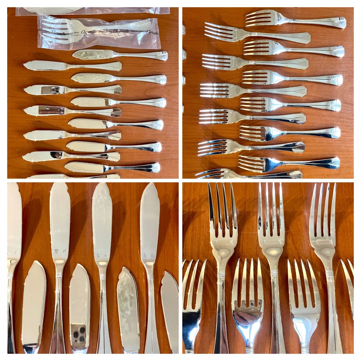 Christofle Atlantide, 100-piece Cutlery Set, Excellent Condition, With Silverware.-photo-1