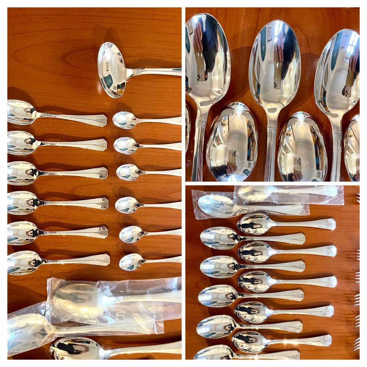 Christofle Atlantide, 100-piece Cutlery Set, Excellent Condition, With Silverware.-photo-2