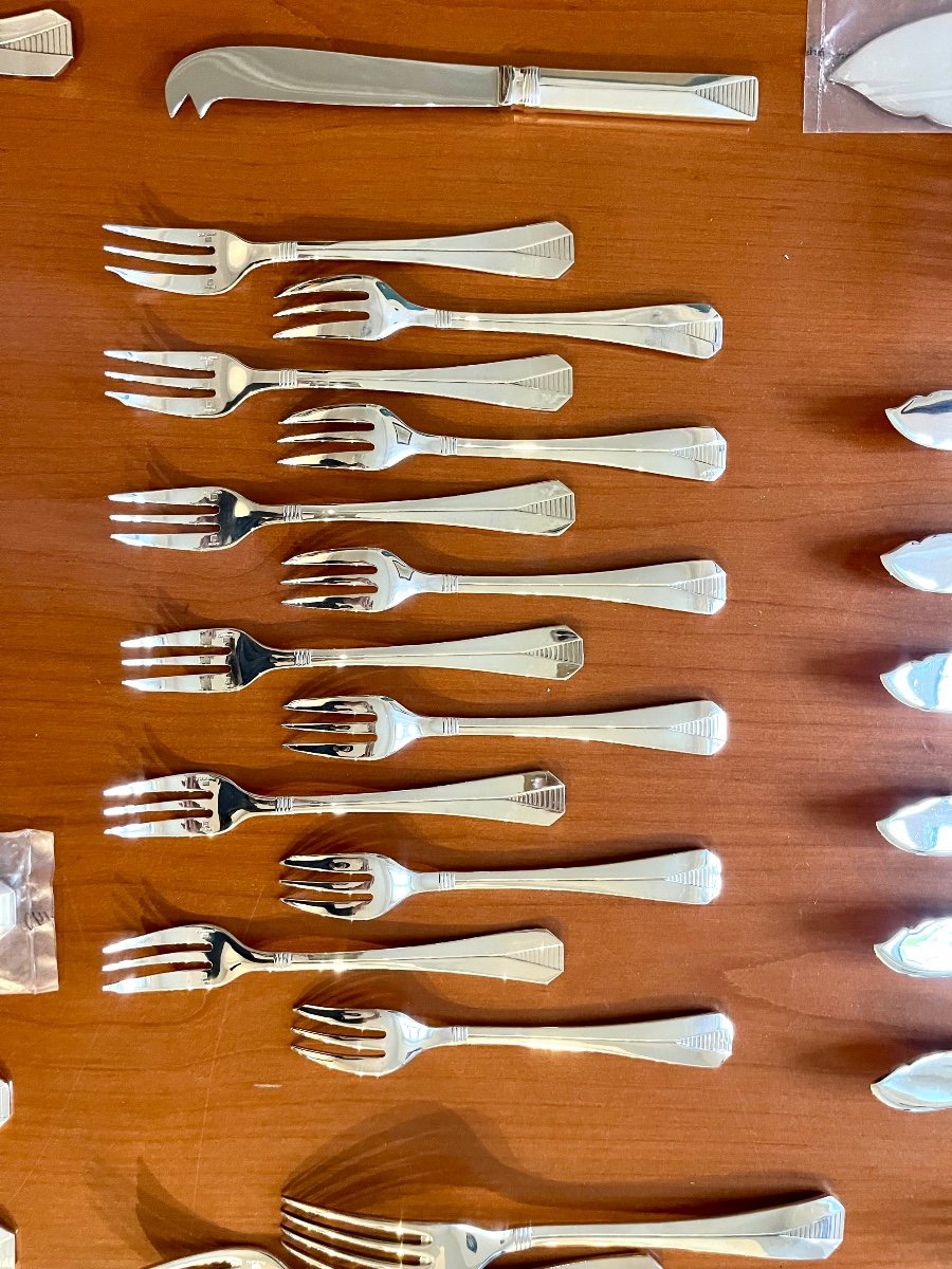 Christofle Atlantide, 100-piece Cutlery Set, Excellent Condition, With Silverware.-photo-6