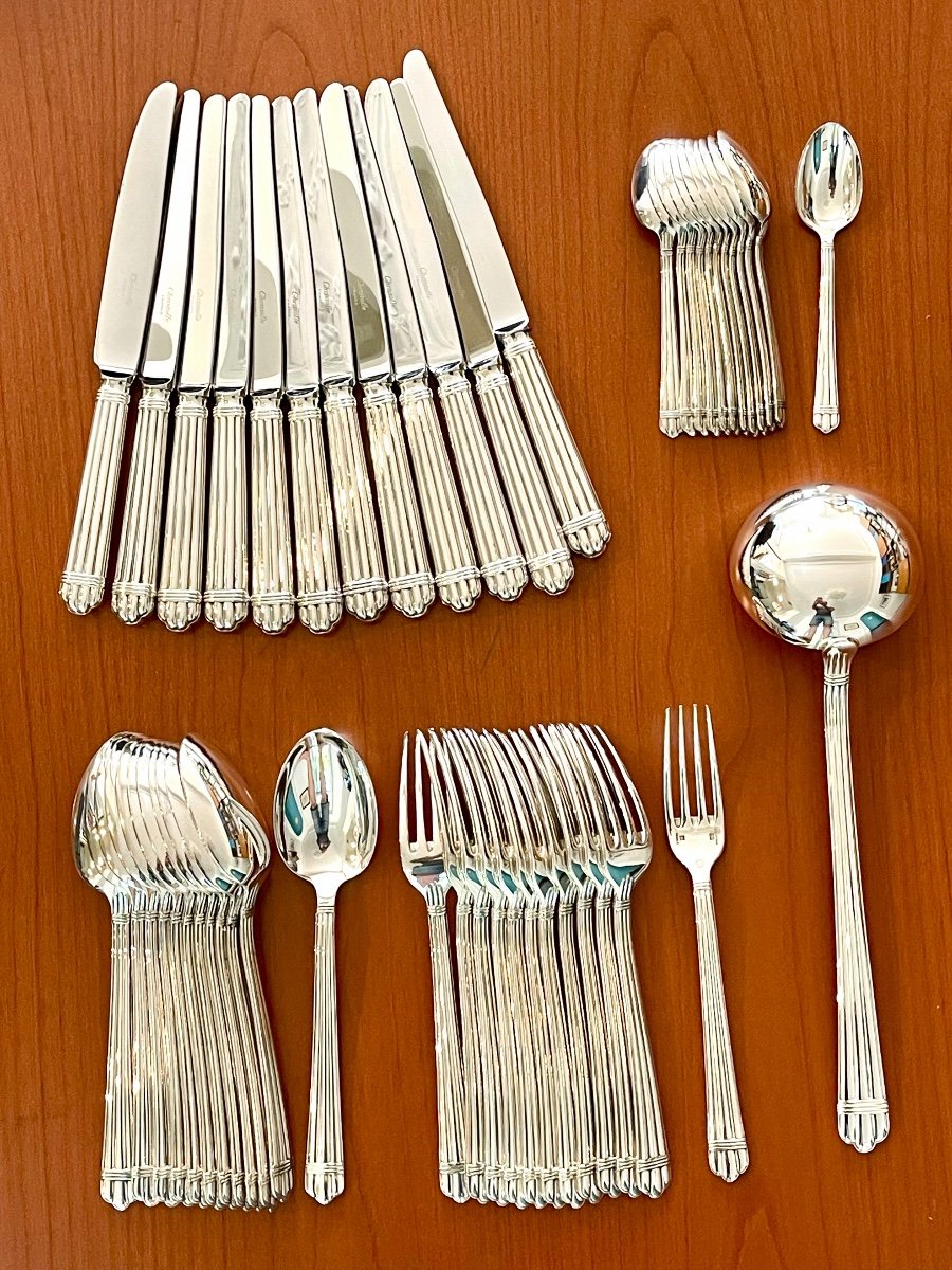 Christofle Aria, 49-piece Cutlery Set, Excellent Condition -photo-3