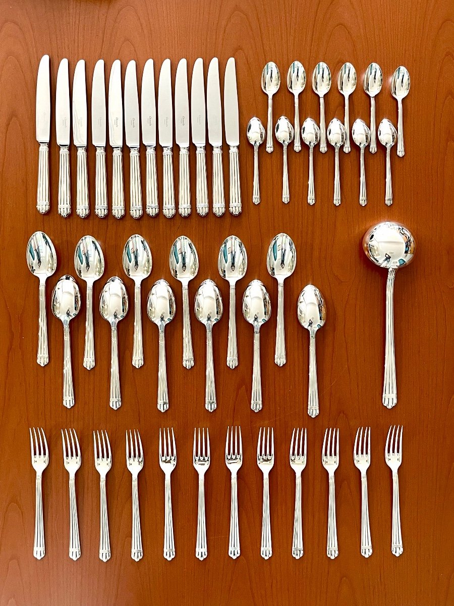 Christofle Aria, 49-piece Cutlery Set, Excellent Condition -photo-4