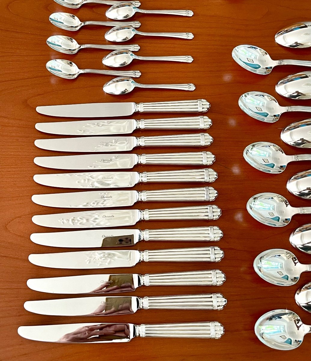 Christofle Aria, 49-piece Cutlery Set, Excellent Condition -photo-3