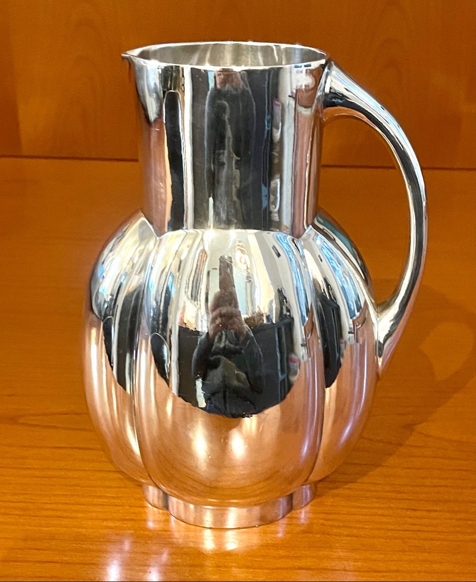 Christian Fjerdingstad, Gallia For Christofle, Art Deco Pitcher -photo-2