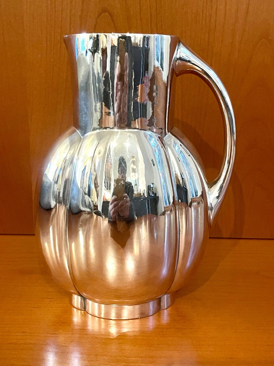 Christian Fjerdingstad, Gallia For Christofle, Art Deco Pitcher -photo-3