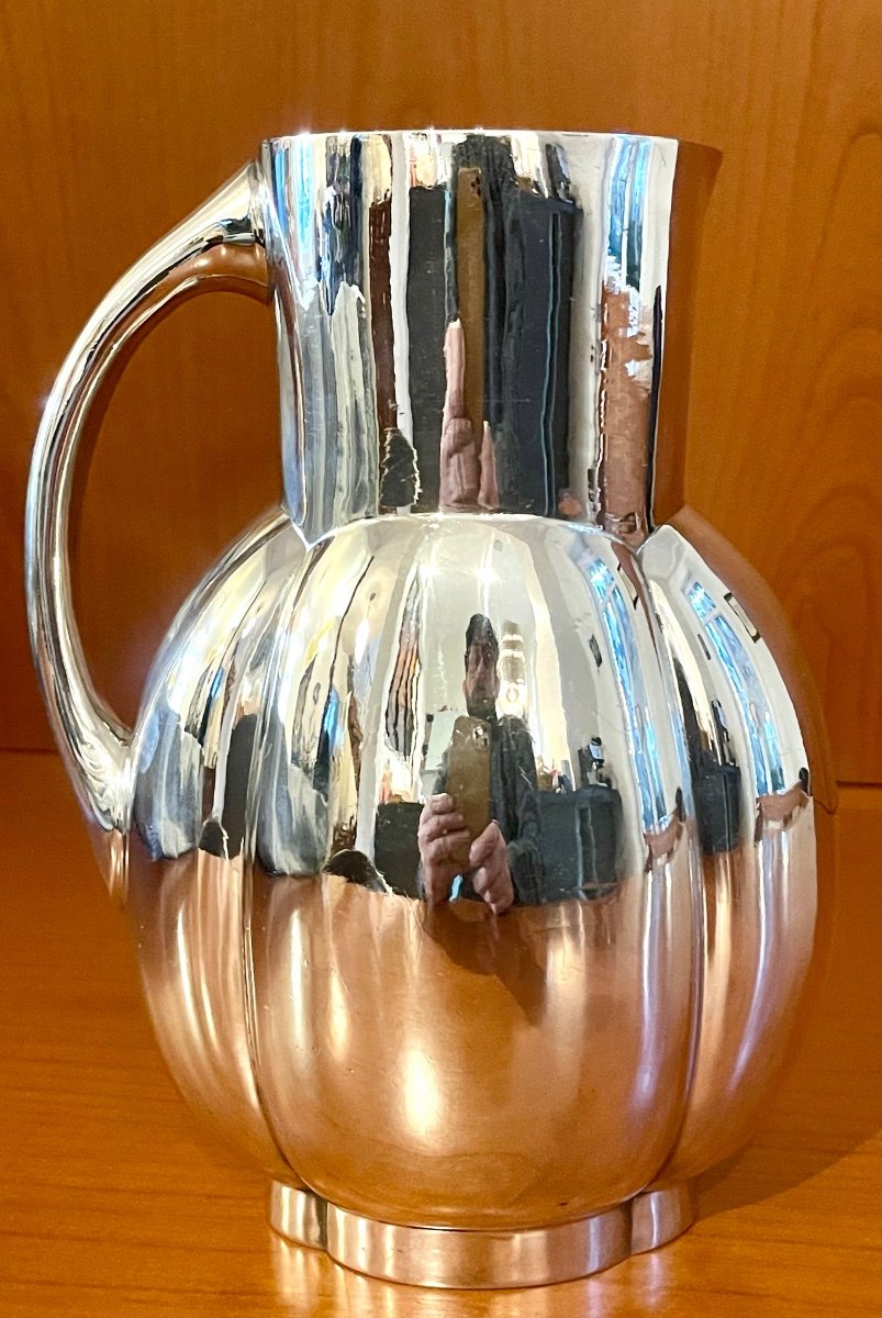 Christian Fjerdingstad, Gallia For Christofle, Art Deco Pitcher 