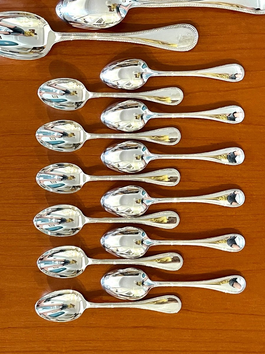 Christofle Perles 49 Piece Cutlery Set Very Good Condition -photo-4