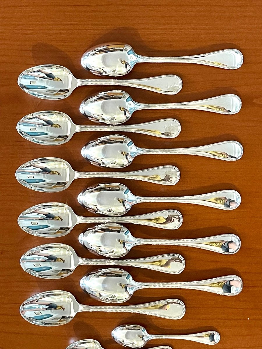 Christofle Perles 48 Piece Cutlery Set Excellent Condition -photo-7