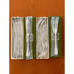 Christofle Malmaison New Fish Cutlery, 12 Knives, 12 Forks In Blister
