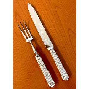 Christofle Aria Carving Service, Knife And Fork