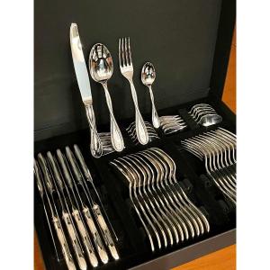 Christofle Galéa 12 Person 48 Piece Cutlery Set, Very Good Condition 