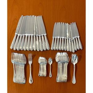 Christofle Perles 60 Piece Cutlery Set New Condition 12 People