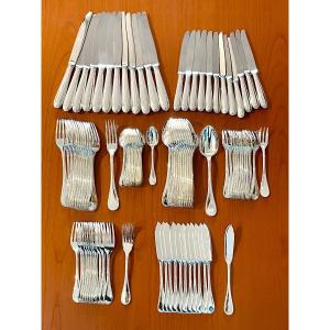 Christofle Perles 96 Piece Cutlery Set For 12 People Excellent Condition 