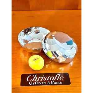 Christofle Bowls, Small Salad Bowls, Aperitif Bowls Diameter 17 Cm Twisted Model 