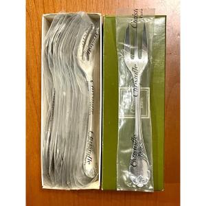 Christofle Marly 12 New Dessert Cake Forks 