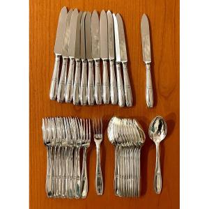 Ercuis, 36 Art Deco Cutlery, Dessert, Cheese, Fruit 