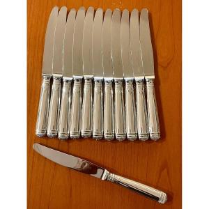 Christofle Malmaison  Sterling Silver , 12 Table Knives Excellent Condition 