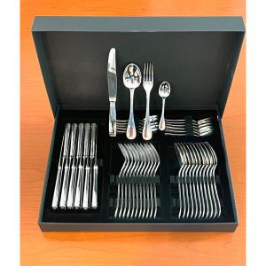 Christofle Malmaison .48 Piece Cutlery Set For 12 People Very Good Condition 