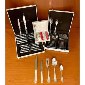 Christofle Malmaison, 60-piece Cutlery Set For 12 People, Very Good Condition 