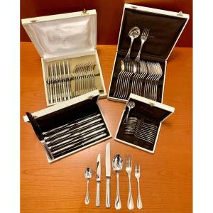 Christofle Malmaison 72 Piece Cutlery Set For 12 People, Very Good Condition 